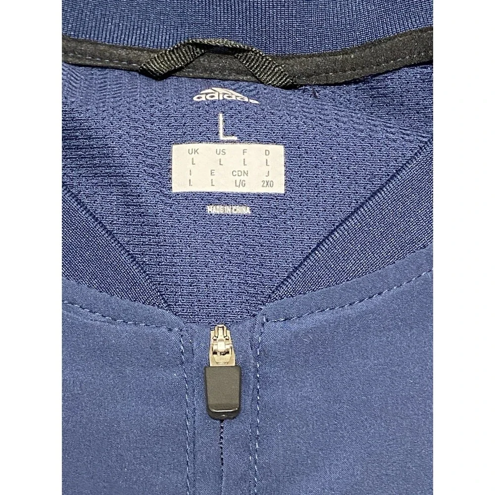 Adidas‎ Mens Navy Blue Quarter Zip Short Sleeve Performance Pullover Top Large